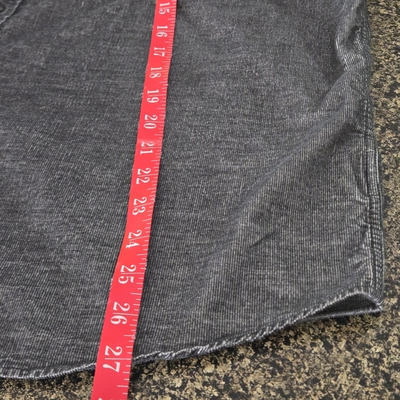 Express Women's L Gray Button-Up Shirt Long Sleeve Buttoned Collar Chest Pocket - Picture 12 of 16